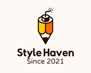 Writer - Creative Pencil Bomb logo design