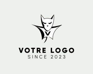 Villain - Bat Hero Letter V logo design