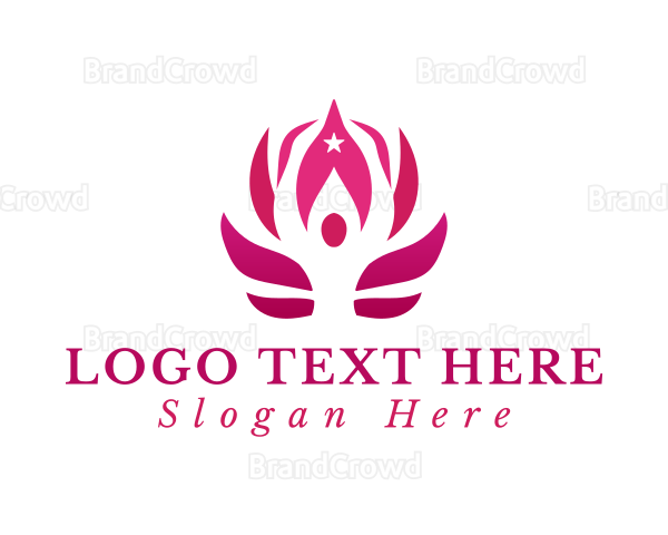 Lotus Yoga Pose Logo