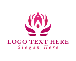 Retreat - Lotus Yoga Pose logo design