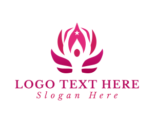 Calm - Lotus Yoga Pose logo design