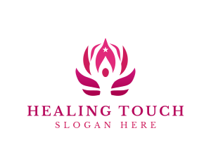 Lotus Yoga Pose logo design