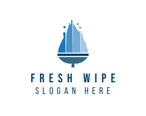 Wipe - Squeegee Cleaning Droplet logo design