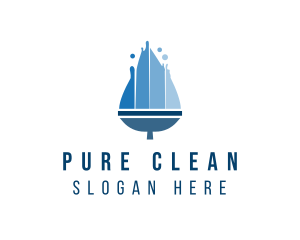 Squeegee Cleaning Droplet logo design