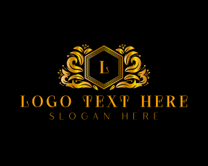 Premium - Elegant Floral Crest logo design
