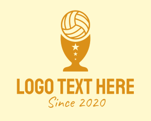 Sports Channel - Volleyball Trophy Cup logo design