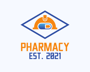 Construction Hat Pharmacy  logo design