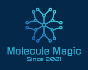 Molecule - Star Molecule Circuit logo design