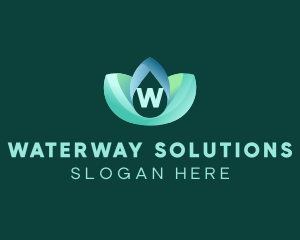 Natural Plant Water Drop logo design