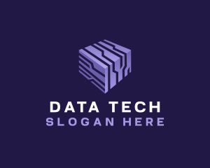 Database - 3d Cube Tech logo design