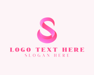 Swirl - Pink Swan Letter S logo design