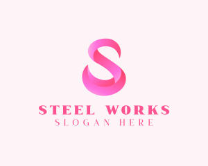 Pink Swan Letter S  logo design