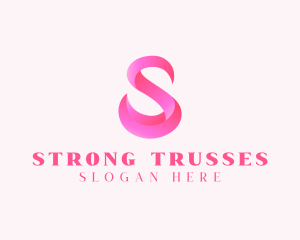 Pink Swan Letter S  logo design