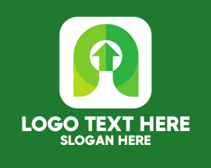 Directional - Green Arrow Application logo design