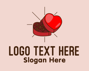 Online Relationship - Chocolate Heart Box logo design