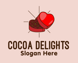 Chocolate Heart Box logo design