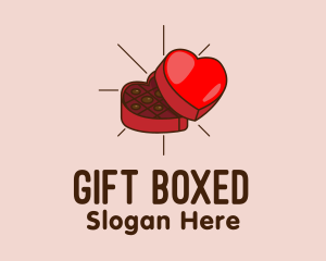 Chocolate Heart Box logo design