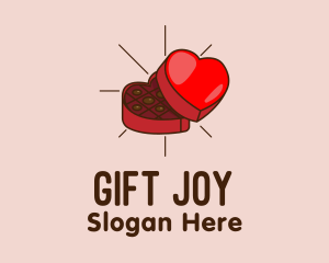 Chocolate Heart Box logo design