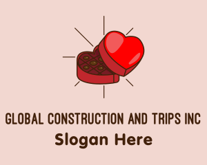 Dessert - Chocolate Heart Box logo design