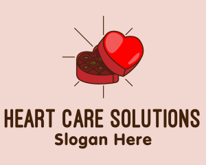 Chocolate Heart Box logo design