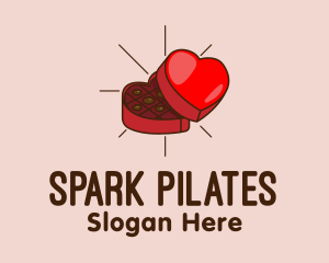 Online Dating - Chocolate Heart Box logo design