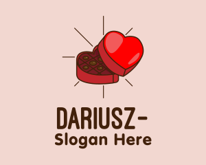 Dating Site - Chocolate Heart Box logo design