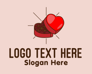 Gift Store - Chocolate Heart Box logo design