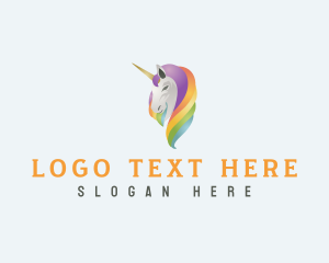 Unicorn Rainbow Horse logo design