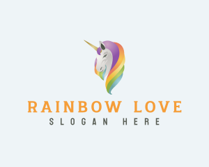 Unicorn Rainbow Horse logo design