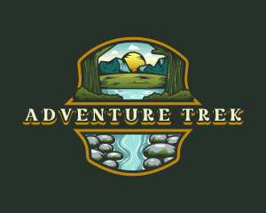 Backpacking - Nature River Trekking logo design