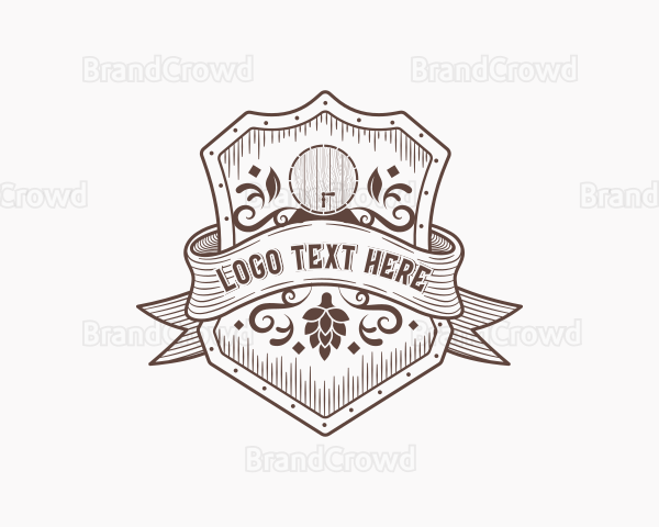 Vintage Hop Wine Barrel Logo