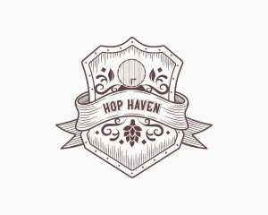 Hop - Vintage Hop Wine Barrel logo design
