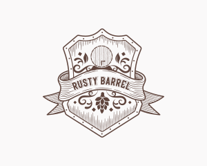 Tavern - Vintage Hop Wine Barrel logo design