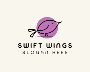 Swallow - Cute Sparrow Bird logo design