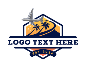 Mountain - Airplane Travel Tour logo design