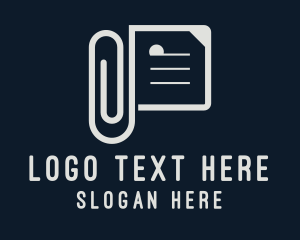 Document - Office Paper Clip logo design