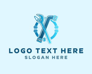 Drainage - Pipe Wrench Plumbing logo design