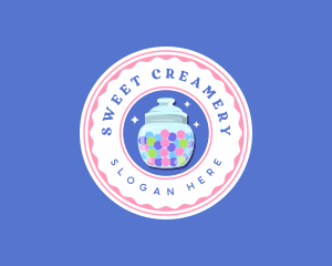 Candy Bubblegum Jar logo design