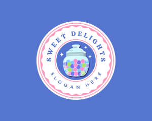 Candy Bubblegum Jar logo design