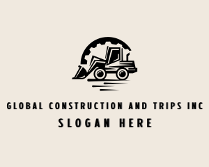Backhoe Construction Contractor logo design