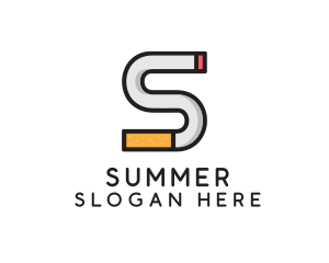 Smoking Cigarette Letter S logo design