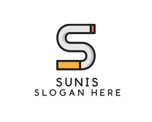 Smoking Cigarette Letter S logo design