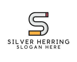 Smoking Cigarette Letter S logo design