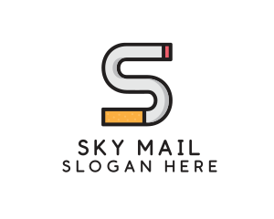 Smoking Cigarette Letter S logo design