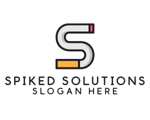 Smoking Cigarette Letter S logo design