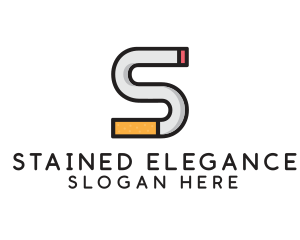 Smoking Cigarette Letter S logo design