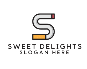 Smoking Cigarette Letter S logo design