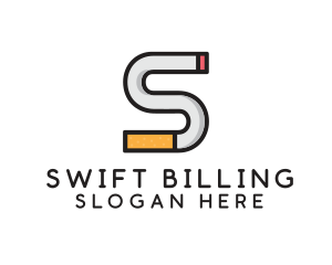 Smoking Cigarette Letter S logo design