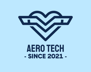 Aero - Aviary Wings Heart logo design
