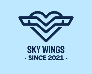 Aviary Wings Heart logo design